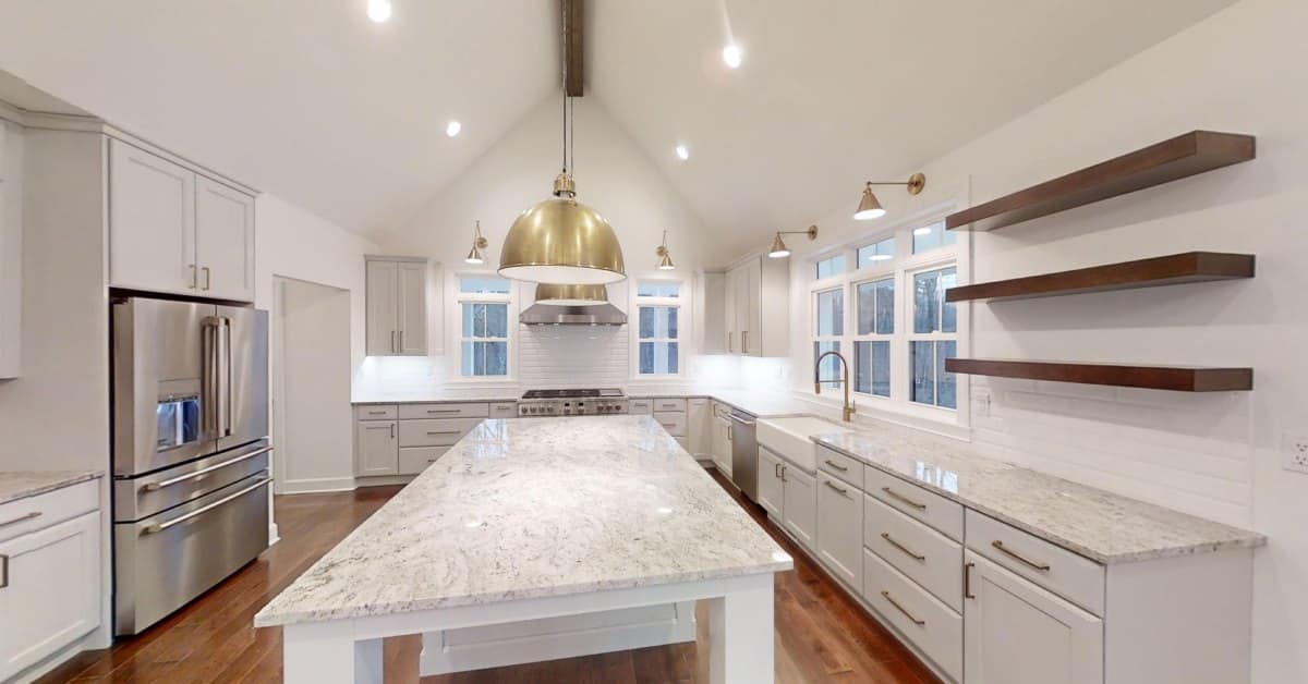 a new, empty kitchen in a new construction home in saratoga