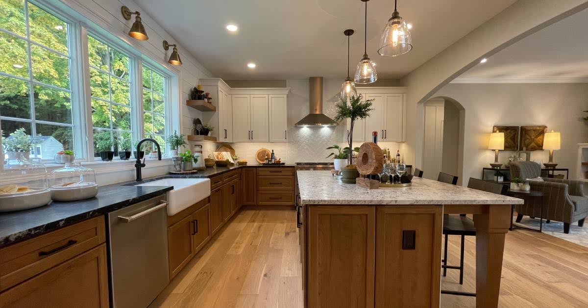 interior of a new construction home's kitchen in wilton ny